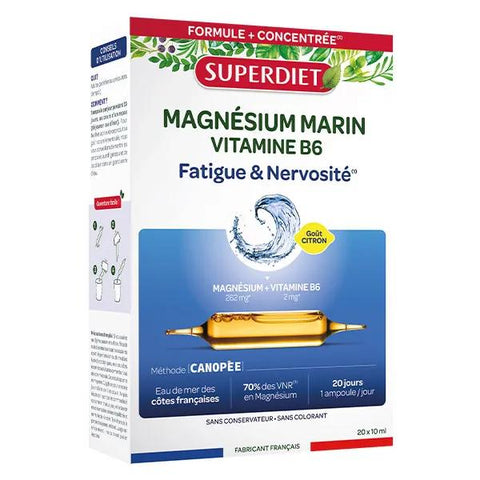 Superdiet - Marine Magnesium and Vitamin B6 - 20 x 10ml ampoules