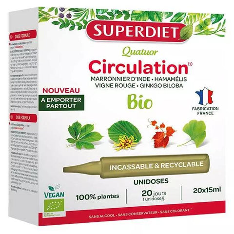 Superdiet Organic Circulation Quatuor 20 x 15ml single doses