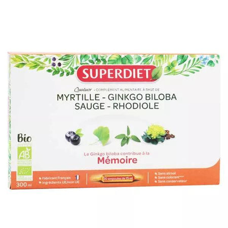 Superdiet Quatuor Mémoire 20 ampoules x 15ml
