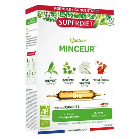 Superdiet - Organic Slimming Quartet - 20 ampoules of 10 ml