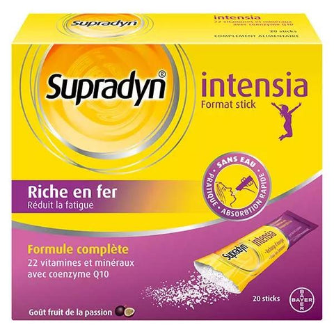 Supradyn Intensia Reduces Fatigue Vitamins Minerals and Iron 20 sticks