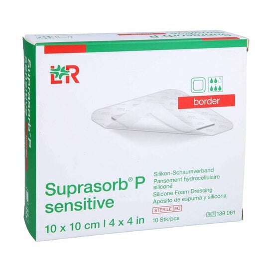 Suprasorb P Sensitive Border pansement (10x10cm, 10 unités)