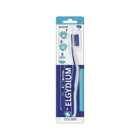 Elgydium Brosse à dents 4 en 1 souple ou medium (1 pièce)
