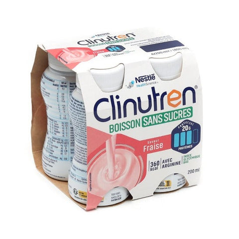 Nestlé Clinutren Getränk ohne Zucker Erdbeere (4 x 200 ml)