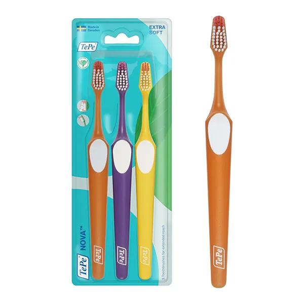 TePe Brosses à dents Nova™ Extra-souples Lot de 3 pièces