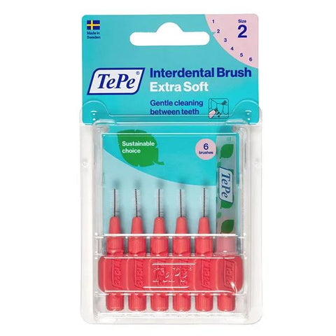 TePe Interdentalbürsten Extra Soft 0,5 - 0,9 mm rot (6 Stück)