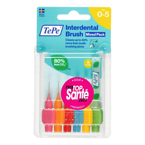 TePe Interdentalbürsten gemischt 0,4 – 1,6 mm — 6 Stück