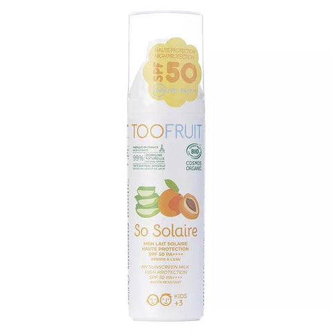 Toofruit Kids Body So Solaire Sun Milk SPF50 Apricot Aloe Vera Organic 100ml