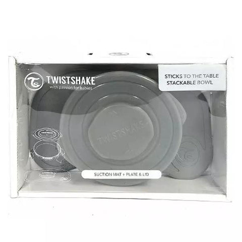Twistshake Click-Mat Mini Teller Pastellgrau +6M
