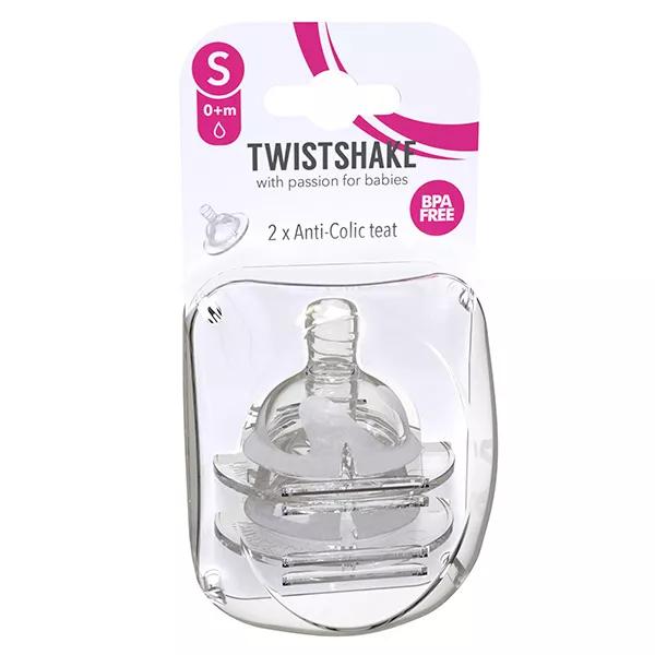 Twistshake Tétine Anti-Colique Débit S 0m+ Lot de 2