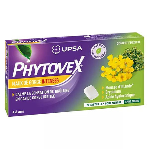 UPSA Phytovex Starke Halsschmerzen zuckerfrei 20 Lutschtabletten