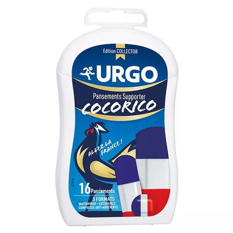 Urgo Cocorico Wundpflaster für oberflächliche Wunden, 3 Größen, 16 Stück