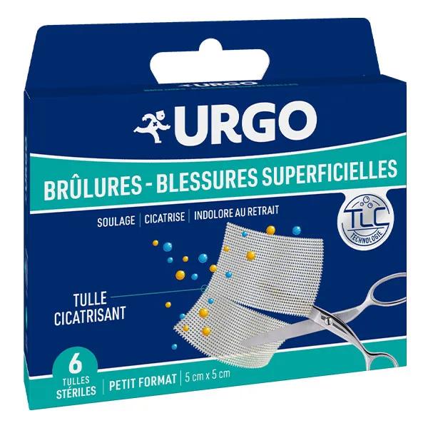 Urgo Premiers Soins Brûlures Blessures Superficielles Tulle Stérile 5 x 5cm 6 unités
