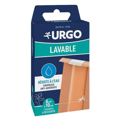 Urgo First Aid Washable Plaster 10 x 6cm 10 cut-to-size strips