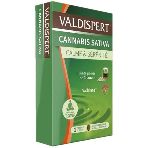 Valdispert Cannabis Sativa Ruhe und Gelassenheit Nahrungsergänzungsmittel 24 Kapseln