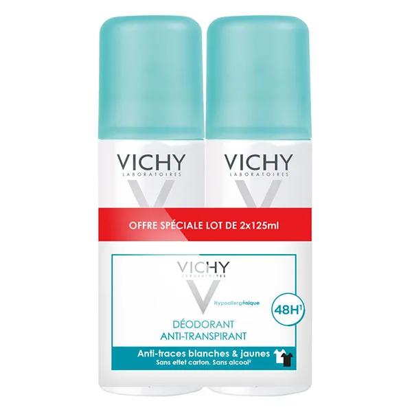 Vichy Déodorant Anti-Traces Blanches & Jaunes 48h Spray Lot de 2 x 125ml