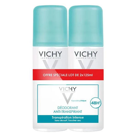 Vichy 48h Anti-Perspirant Deodorant Spray Lot of 2 x 125ml