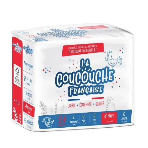 La Coucouche Française Premium Windeln Größe 4 (7-18 kg) - 24 Stück