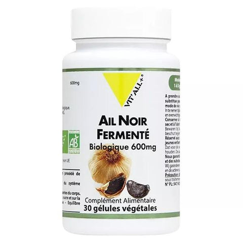 Vit'all+ Fermentierter Schwarzer Knoblauch 600mg Bio 30 pflanzliche Kapseln