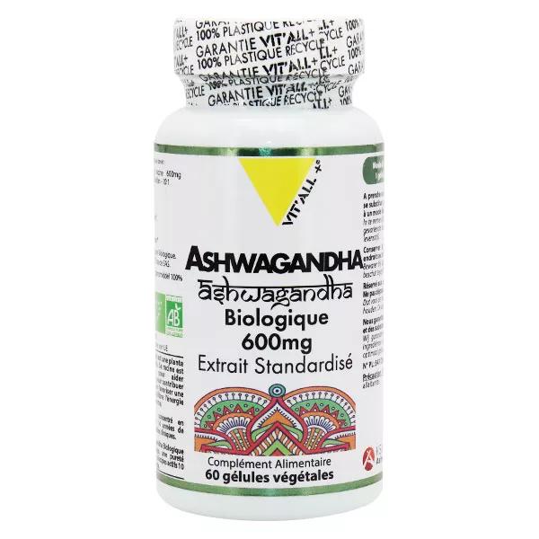Vit'all+ Ashwagandha Biologique Extrait Standardisé 600mg - 60 gélules végétales