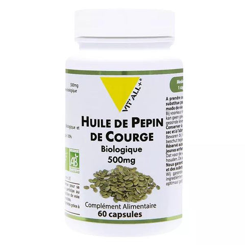 Vit'all+ Kürbiskernöl 500 mg Bio 60 Kapseln