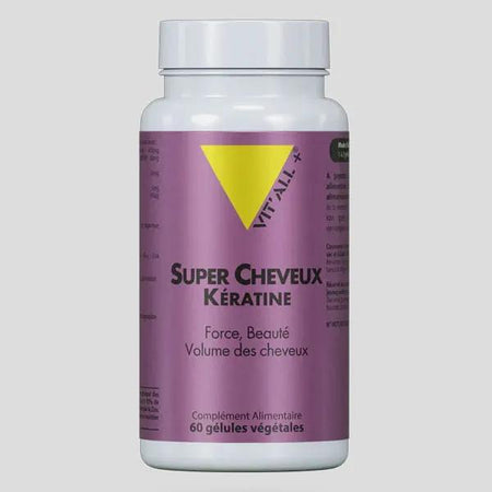 Vit'all+ Super Cheveux Kératine Pure 500mg 60 gélules végétales