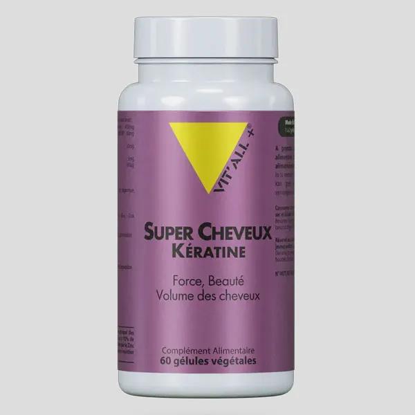 Vit'all+ Super Cheveux Kératine Pure 500mg 60 gélules végétales