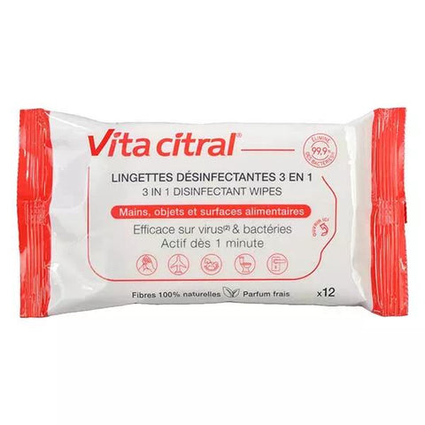 Vitacitral Disinfectant Wipes 3-in-1 - 12 units