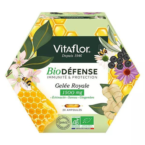 Vitaflor Beekeeping Organic Royal Jelly 1500mg Defense+ 20 ampoules