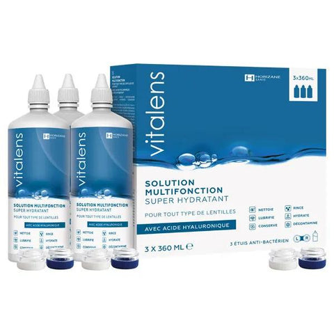 Vitalens Multifunktionsreinigungslösung für weiche Kontaktlinsen, 3 x 360 ml Vorteilspackung