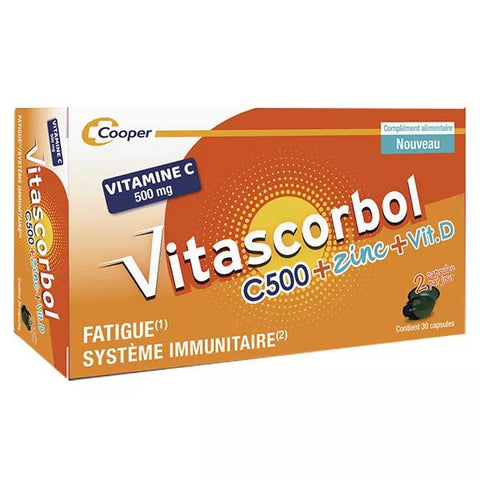 Vitascorbol C500 + Zinc + Vitamin D 30 capsules
