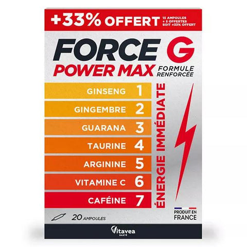 Vitavea Force G Power Max Sofort-Energie 20 Ampullen
