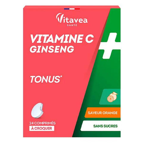 Vitavea Vitamin C + Ginseng Tonus Müdigkeit 24 Kautabletten