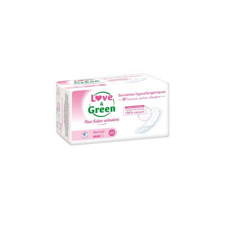 Love & Green serviettes hypoallergéniques incontinence normale (12 pièces)