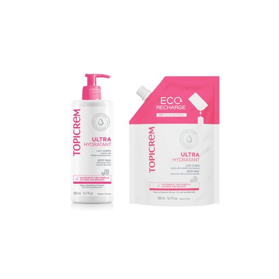 Topicrem Ultra Hydratant Lait Corps 500 ml + Éco Recharge 500 ml