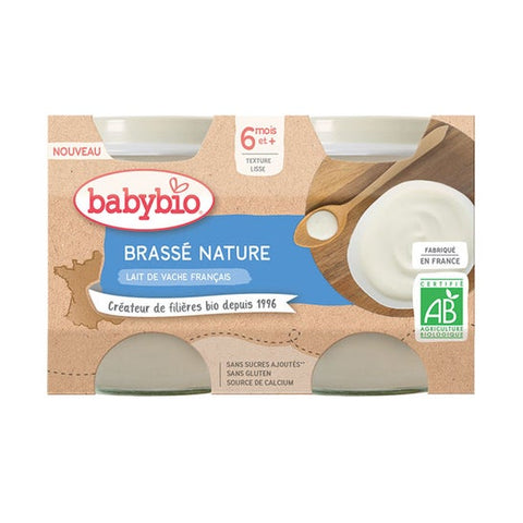 Babybio Milchdesserts, Naturjoghurt aus Kuhmilch, +6 Monate, Bio, 2 x 130g