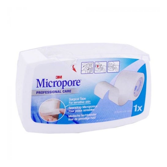 Micropore Sparadrap Microporeux Peaux Sensibles Blanc 2,5cmx9,14m