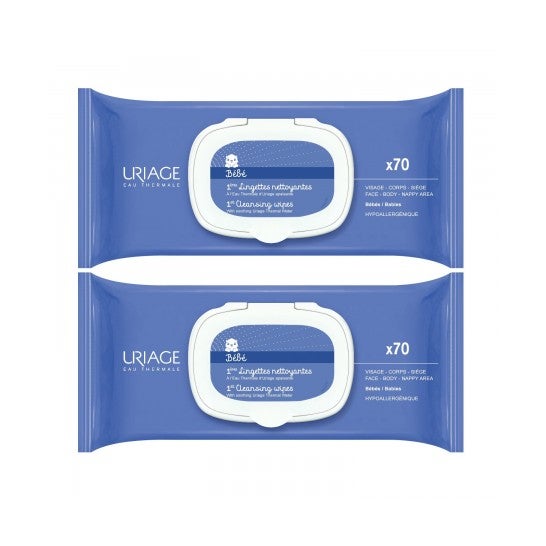 Uriage Bébé 1ères Lingettes Nettoyantes (2x70 lingettes)