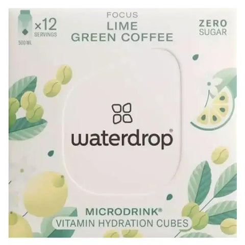 Waterdrop Microdrink Focus und Hydration Zitrone und Limette Geschmack 12 Würfel Für Wasser