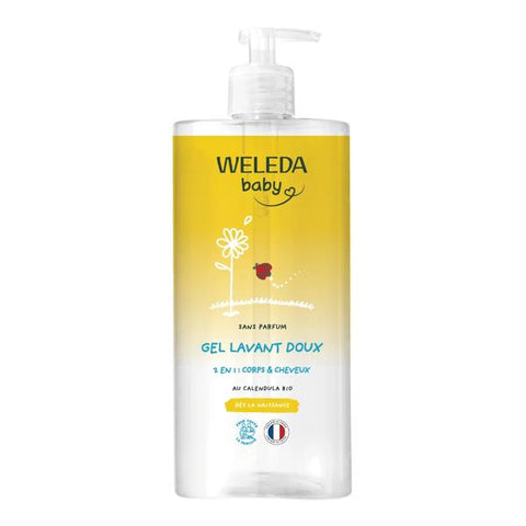 Weleda Baby Waschlotion & Shampoo Calendula sensitiv 2-in-1 ohne Duftstoffe 750 ml