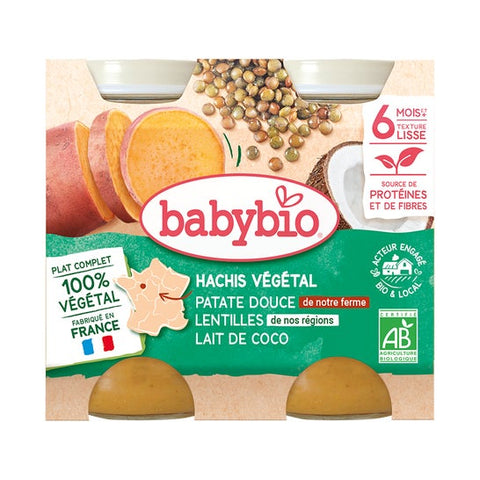 BabyBio Süßkartoffel-Linsen-Kokosmilch-Gemüsehack Bio 6M+ (2x200 g)