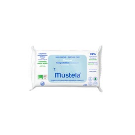 Mustela Reinigungstücher mit Wasser Ohne Parfüm 60 Tücher