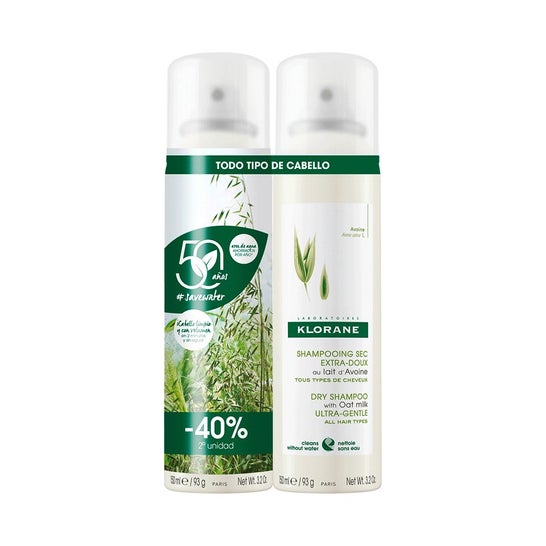 Klorane Shampooing sec à l'avoine spray (150 ml x 2)