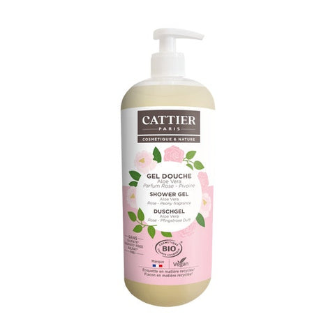 Cattier Duschgel Sulfatfrei Rose Pfingstrose Bio 1L
