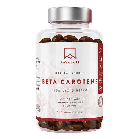 Aavalabs Beta-Carotin Vitamin A vegane Weichkapseln (180 Stück)