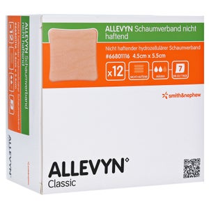 ALLEVYN nicht haftender Schaumverband 4,5 x 5,5 cm (12 Stück)