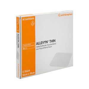 Allevyn Thin 10x10 cm pansement fin pour plaies (5 pièces)