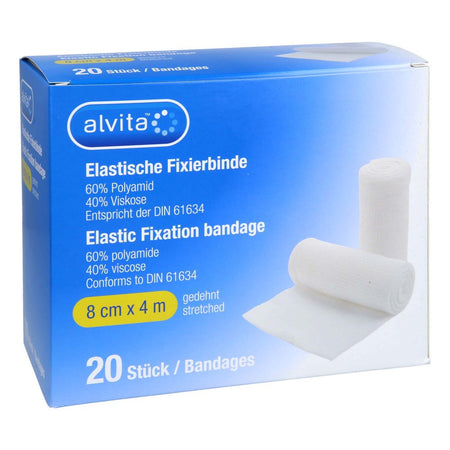 Alvita bandage de fixation élastique 8 cm x 4 m (20 pièces)