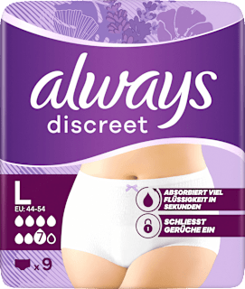 Always Discreet culotte d'incontinence Plus taille L (9 pièces)