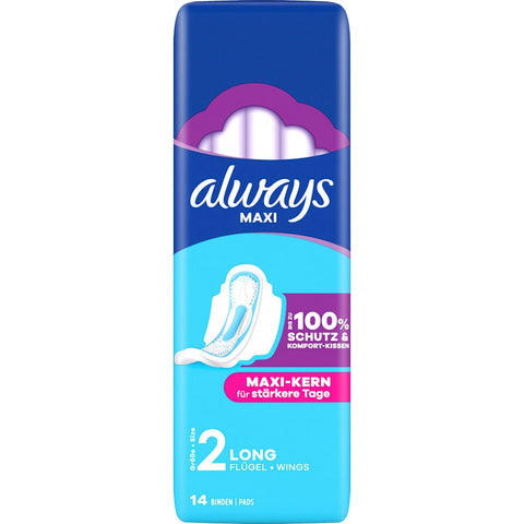 Always Maxi Long Pads with wings (14 count)